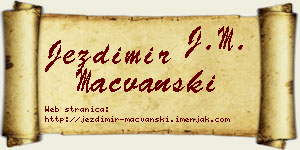 Jezdimir Mačvanski vizit kartica